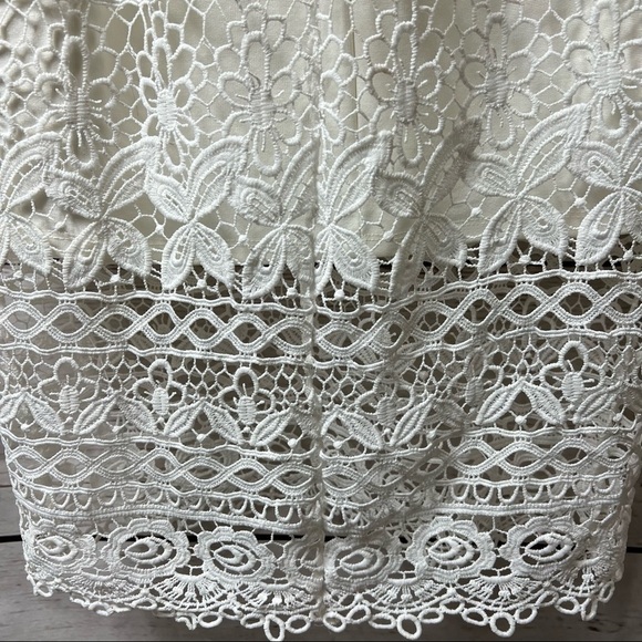 Nwt Lulu’s Miami Nights White Crochet Lace Bodycon Midi Dress - Picture 6 of 10